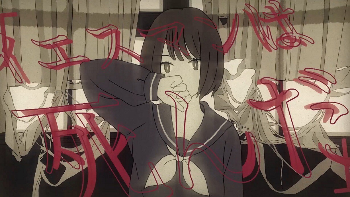 ナナヲアカリ「イエスマンイズデッド」ミュージックビデオのワンシーン。