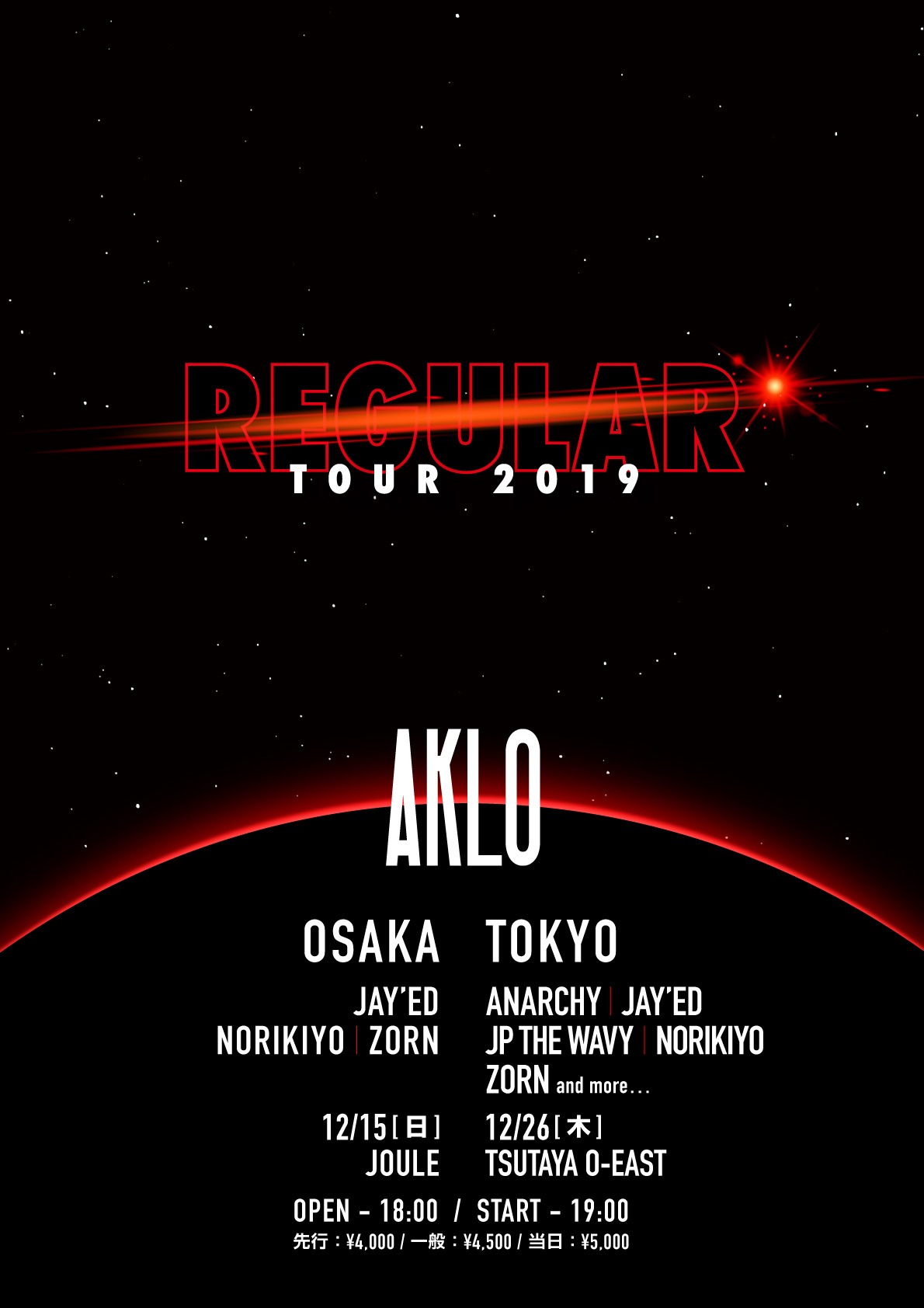AKLO「REGULAR TOUR 2019」ビジュアル
