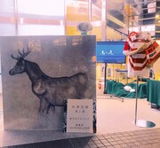 米津玄師「馬と鹿」“旅するデカジャケ”が登場した東京・調布PARCOの店頭イベントスペースの様子。