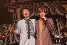 “若い頃のNARGO役”に立候補したGEN（右）とNARGO（左）。（撮影：柴田恵理）