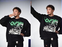 投げキッスをする数原龍友。