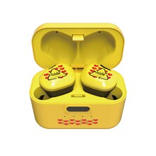 「hide TRUE WIRELESS STEREO EARPHONES」イヤフォンと充電ケース。