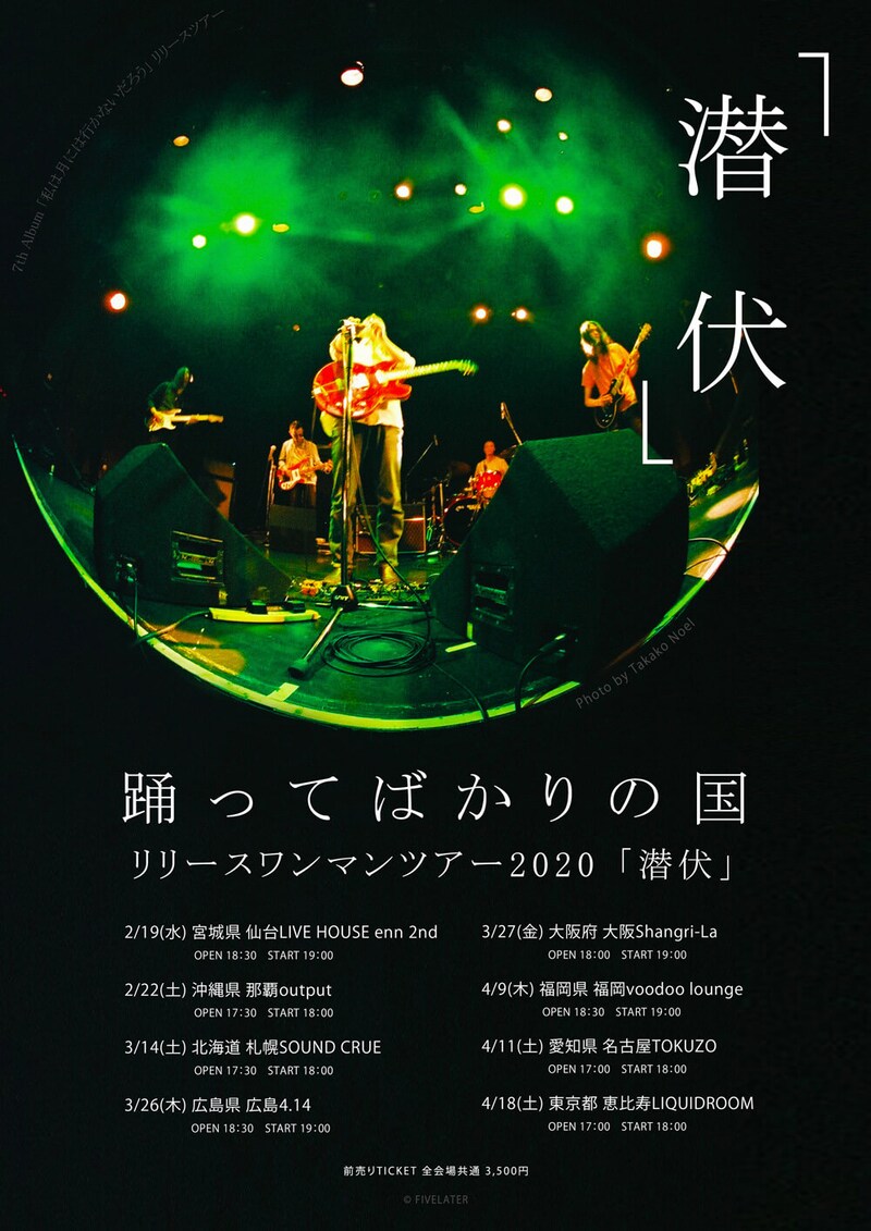 踊ってばかりの国「踊ってばかりの国リリースワンマンツアー2020『潜伏』」告知ビジュアル