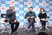 「熱帯雨」Q&Aの様子。左から映画祭ディレクターの市山尚三、アンソニー・チェン。