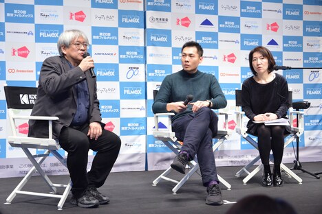 「熱帯雨」Q&Aの様子。左から映画祭ディレクターの市山尚三、アンソニー・チェン。
