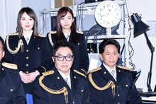 左から高山一実（乃木坂46）、コロッケ、新内眞衣（乃木坂46）、城島茂（TOKIO）。