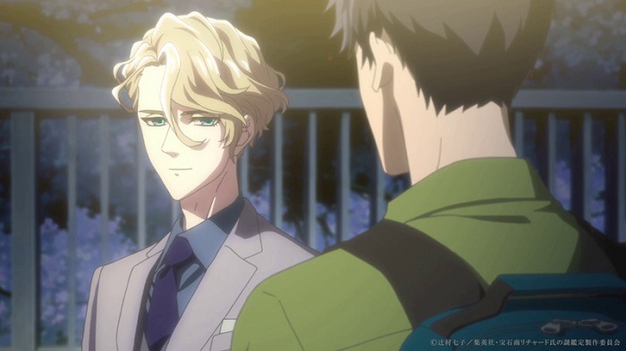 アニメ「宝石商リチャード氏の謎鑑定」のワンシーン。 (c)辻村七子 / 集英社・宝石商リチャード氏の謎鑑定製作委員会