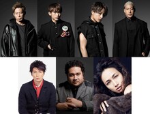 「ヒーローよ 安らかに眠れ」キャスト。上段左から黒木啓司、EXILE NAOTO、白濱亜嵐、関口メンディー。下段左から天野浩成、勝矢、佐田真由美。