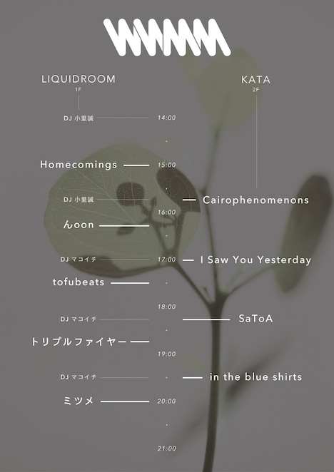 「mitsume presents "WWMM"」タイムテーブル