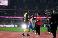 左からウサイン・ボルト、桐生祥秀。（写真提供：JSC）