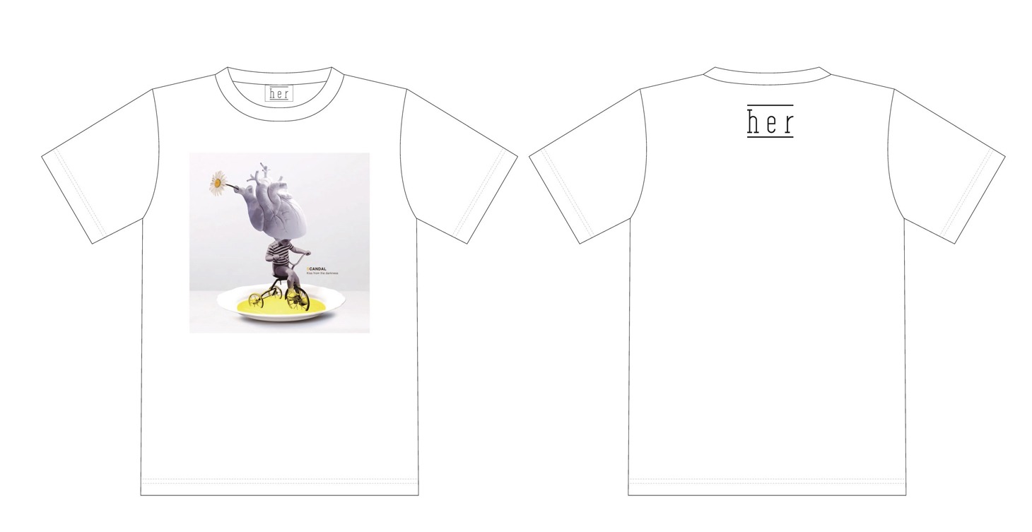 SCANDAL「Kiss from the darkness」完全限定生産盤付属Tシャツデザイン