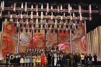 「第70回NHK紅白歌合戦」オープニングのカメラリハーサルの様子。