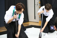 手前からタクヤ、タカシ。