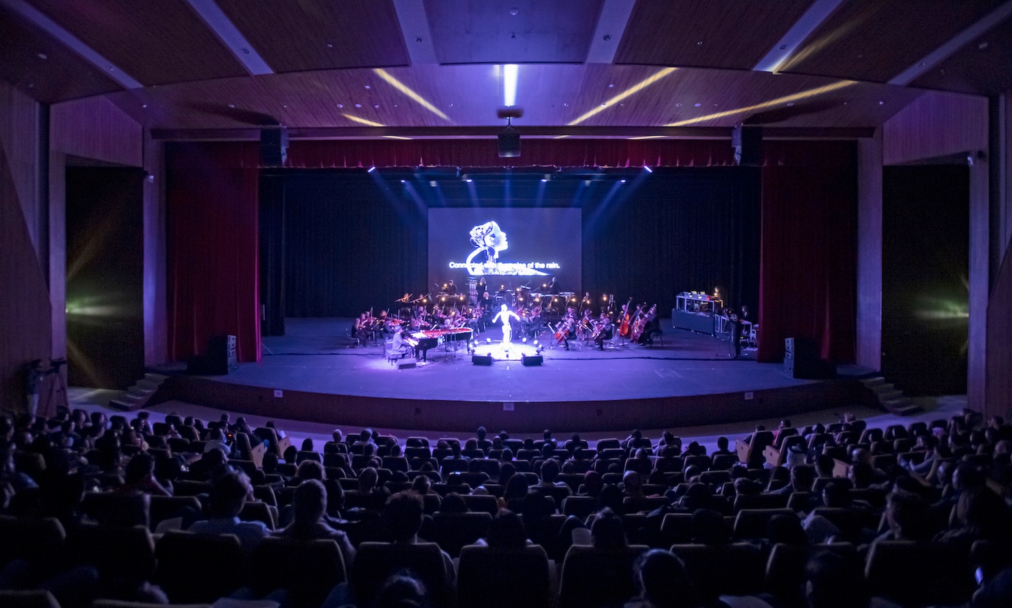 渋谷慶一郎「Inter-Resonance:Inter-Organics Japanese Performance and Sound Art『Scary Beauty』公演」の様子。 （Photo by Sharjah Art Foundation）