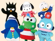 上段左からバッドばつ丸、ポチャッコ、あひるのペックル。下段左からタキシードサム、けろけろけろっぴ、ハンギョドン。(c)’79,’85,’88,’89,’90,’93,’20 SANRIO 著作(株)サンリオ