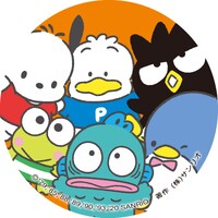 上段左からポチャッコ、あひるのペックル、バッドばつ丸。下段左からけろけろけろっぴ、ハンギョドン、タキシードサム。(c)’79,’85,’88,’89,’90,’93,’20 SANRIO 著作(株)サンリオ