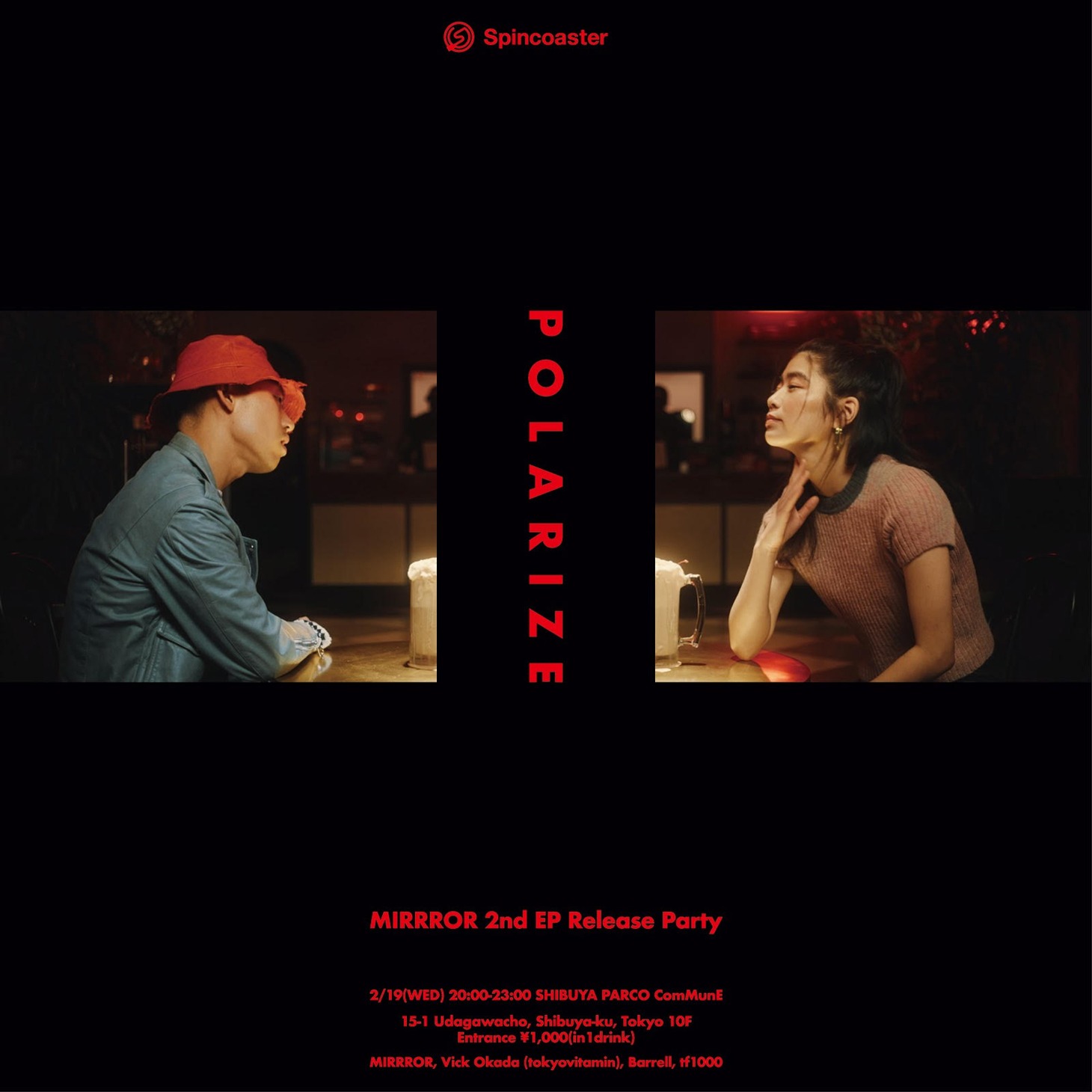 「MIRRROR 2nd EP POLARIZE Release Party」告知ビジュアル