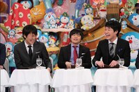 左から千原ジュニア、バカリズム、川島明（麒麟）。 (c)テレビ朝日