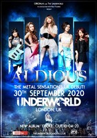 Aldiousイギリスデビューを伝えるフライヤー。