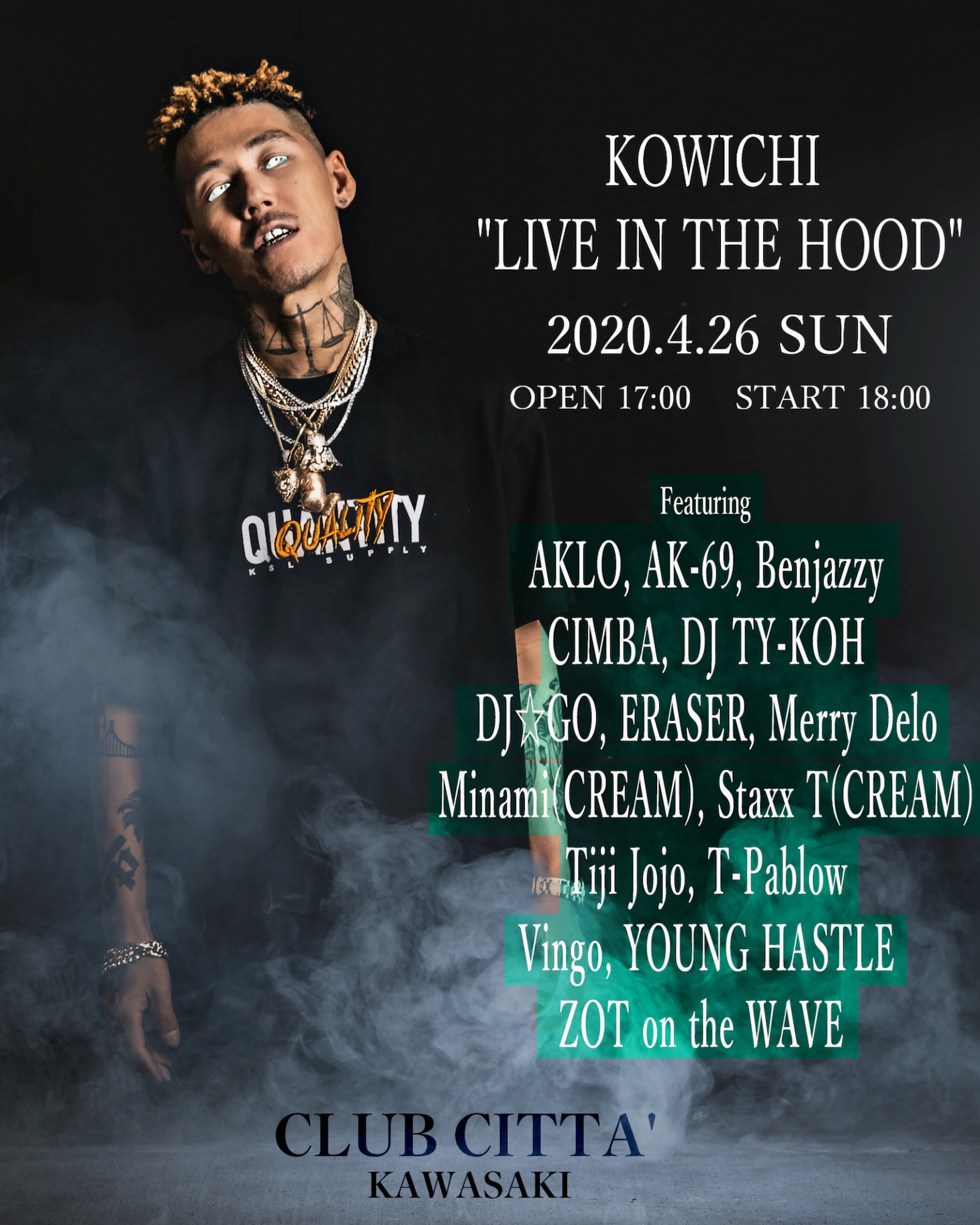 KOWICHI「LIVE IN THE HOOD」告知ビジュアル