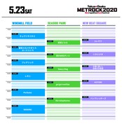 「METROPOLITAN ROCK FESTIVAL 2020」5月23日のタイムテーブル。