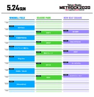 「METROPOLITAN ROCK FESTIVAL 2020」5月24日のタイムテーブル。