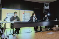 「SaveOurSpace」記者会見の様子。