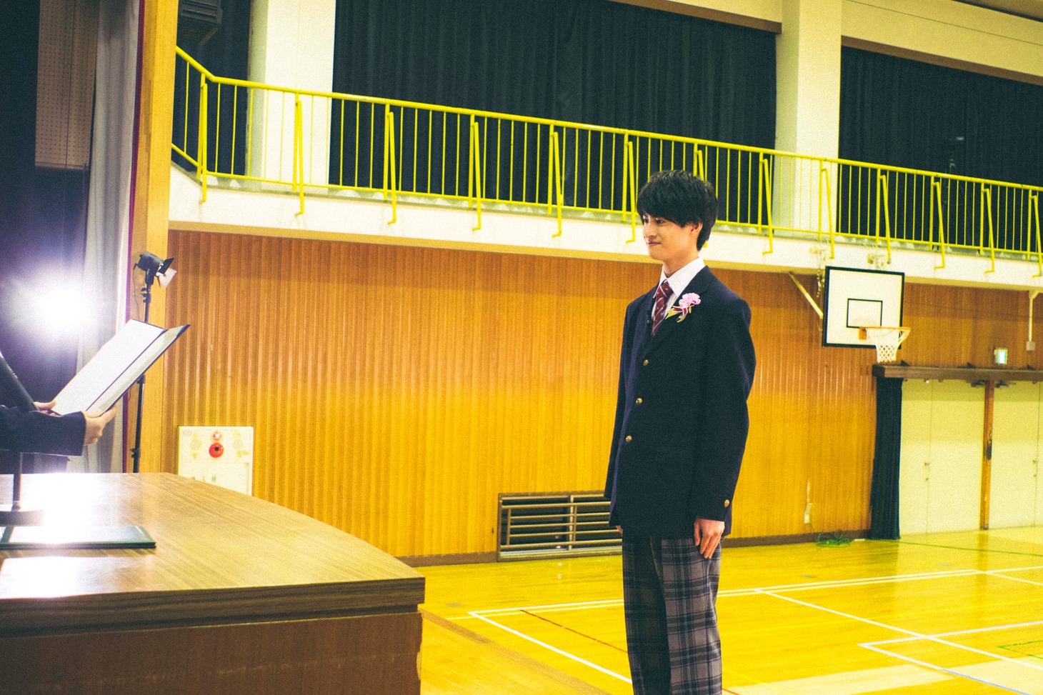 卒業証書を受ける高田彪我。（撮影：鈴木友莉）