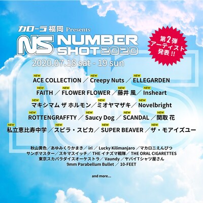 「NUMBER SHOT 2020」出演アーティスト第2弾告知ビジュアル