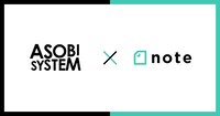 アソビシステムとnoteのロゴ。