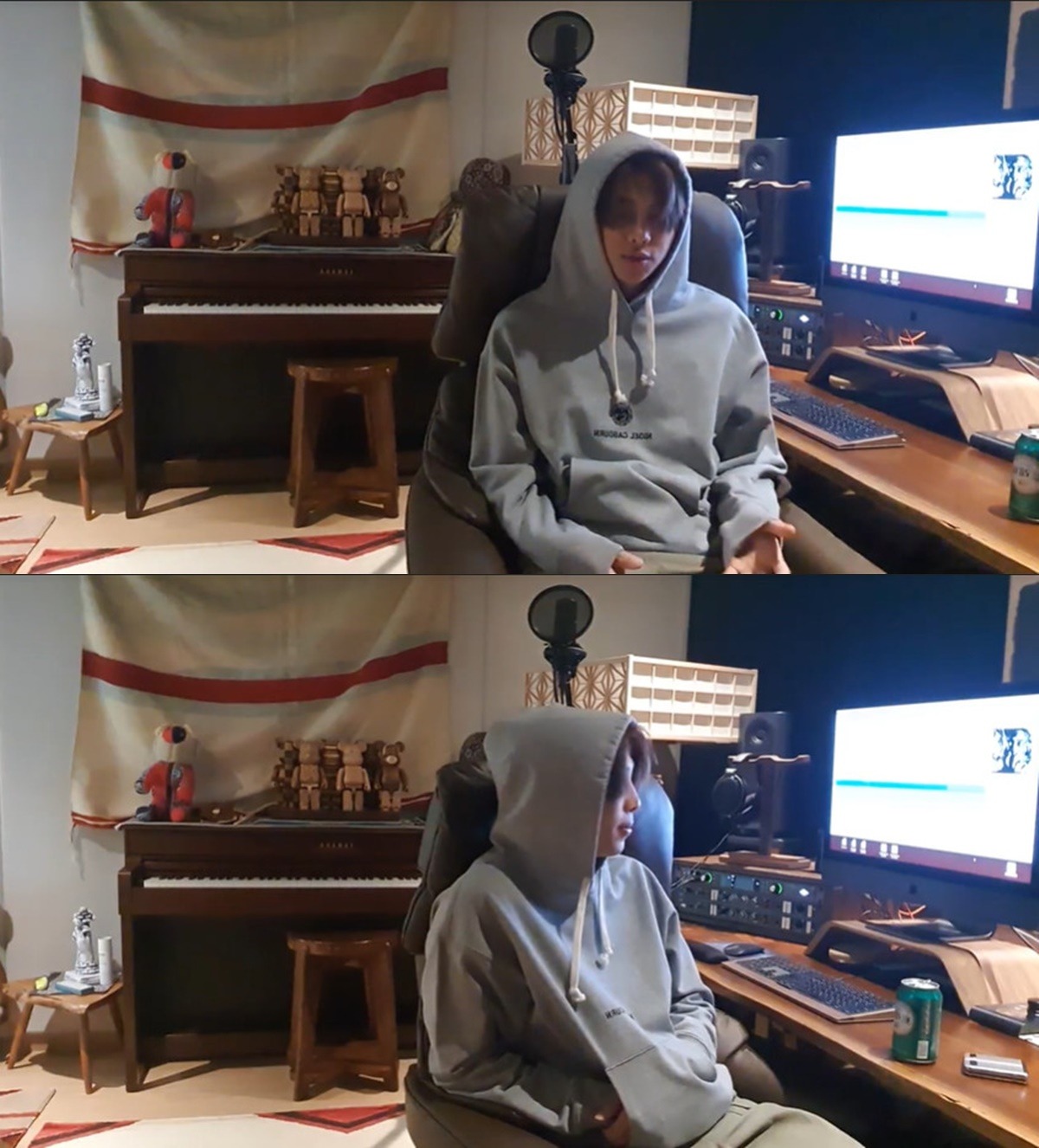 RMのYouTube Live配信の様子。（写真提供：Big Hit Entertainment）