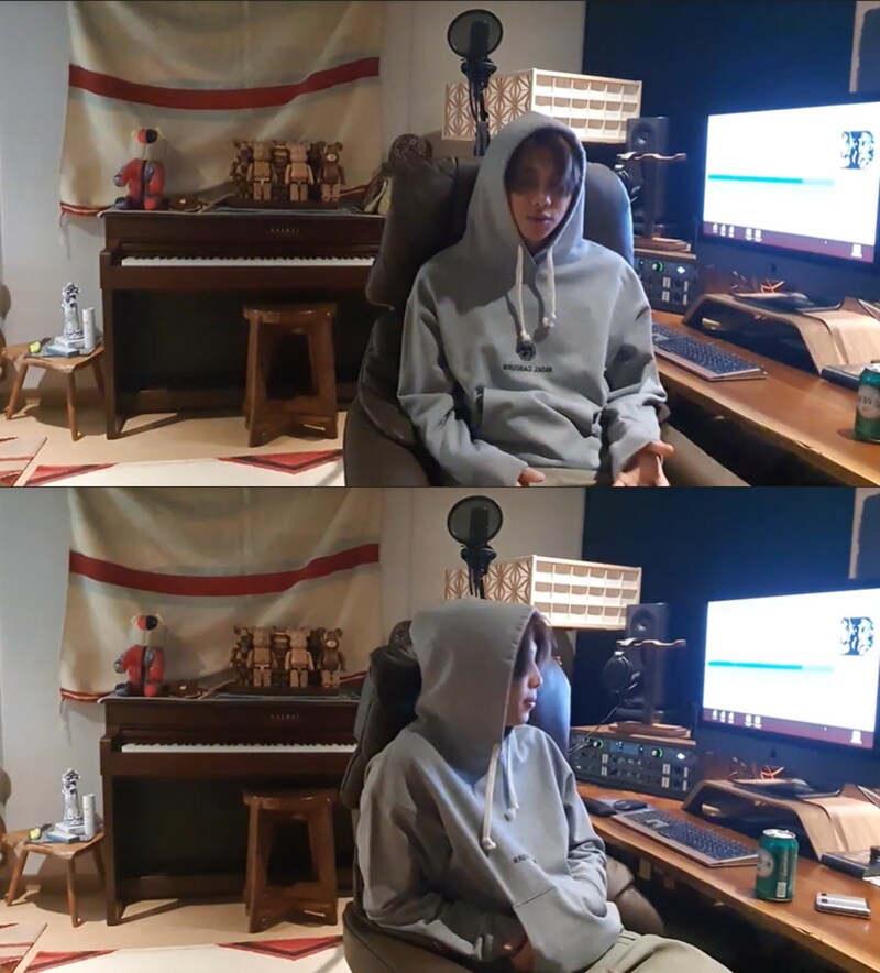 RMのYouTube Live配信の様子。（写真提供：Big Hit Entertainment）