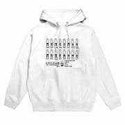 坂本慎太郎のイラストをあしらった「U.F.O.CLUB 復刻シリーズ【16th Anniversary ver.】パーカー」。
