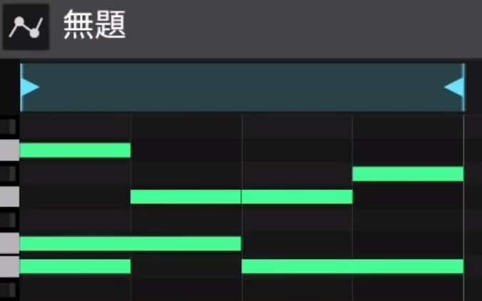 図の両端にある“左向き▲”“右向き▲”をドラッグして調節。
