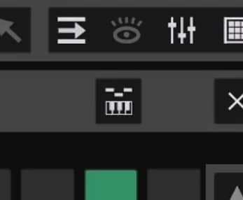 ピアノの鍵盤の上に3つの線が並んだイラストが描かれたアイコン。