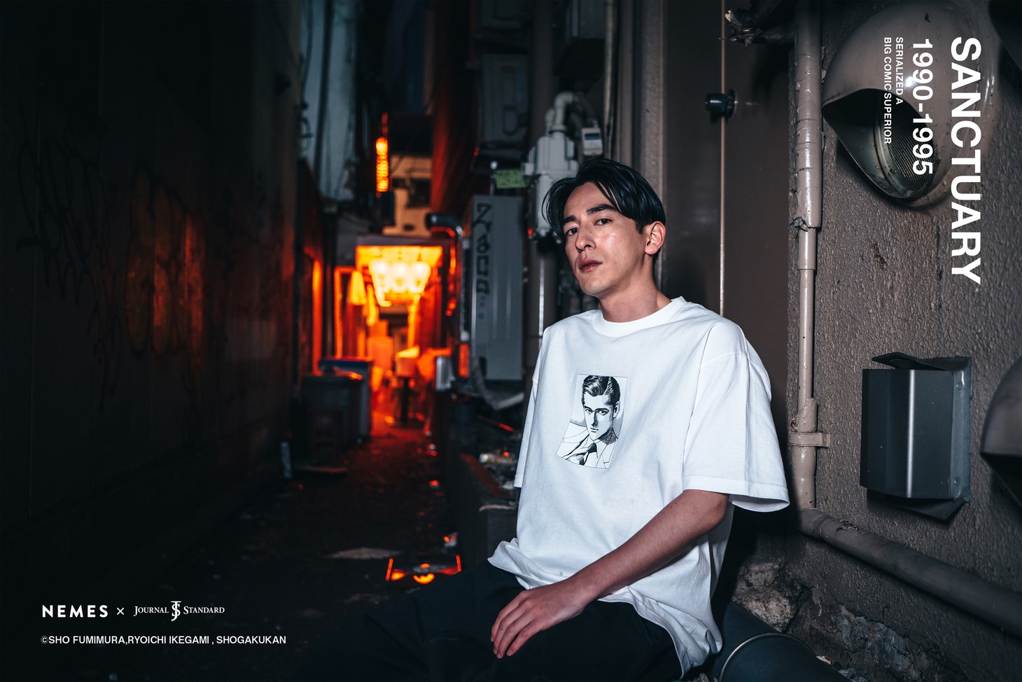 「『サンクチュアリ』×『NEMES』×『JOURNAL STANDARD』」ルックより。