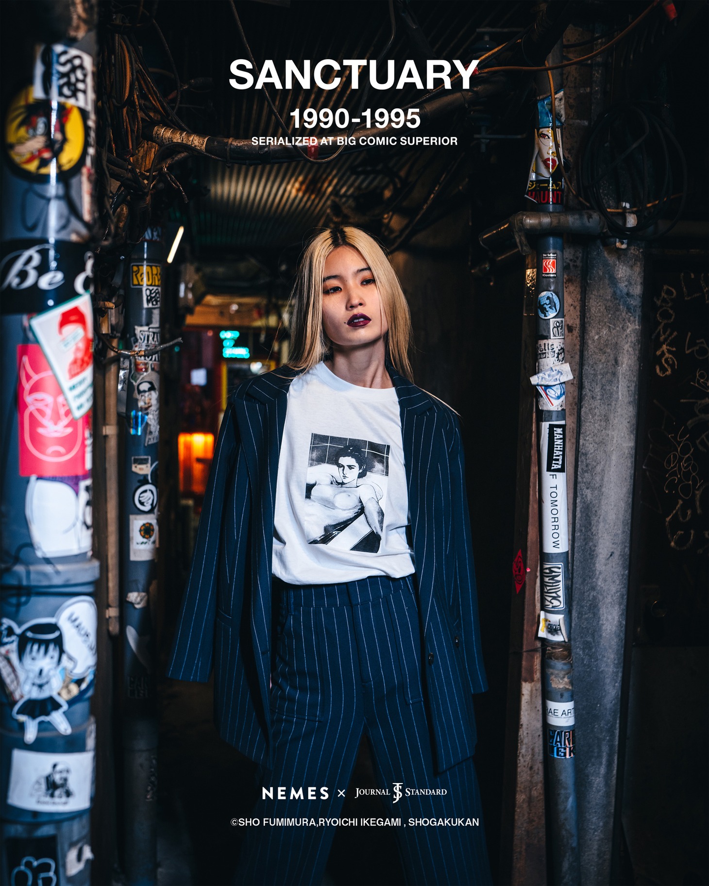 「『サンクチュアリ』×『NEMES』×『JOURNAL STANDARD』」ルックより。