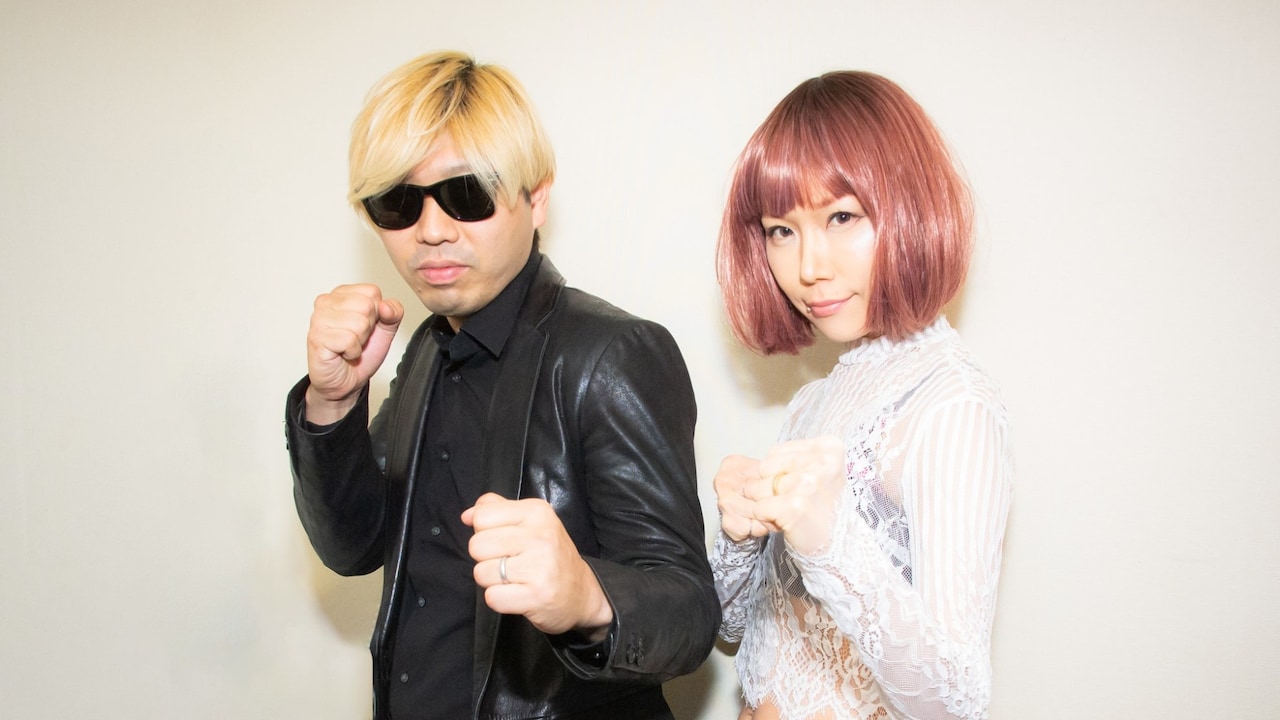 左からゾニ－（KING BROTHERS）、中鉢優香（こけしDoll）。