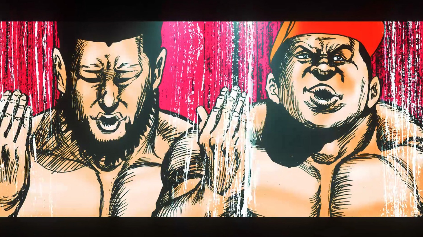 サイプレス上野とロベルト吉野「More & More feat. ももいろクローバーZ」ミュージックビデオのワンシーン。