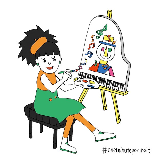 上原ひろみ「One Minute Portrait」イラスト(c)tomoko shima