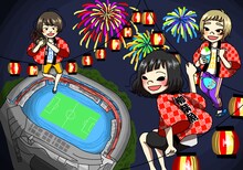 SHISHAMO「SHISHAMO NO 夏MATSURI!!! ～おまたせ川崎2020～」イラストビジュアル