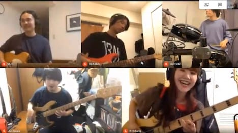 「LITE×FEVER“Stay Home Session”」よりKT Chang（Elephant Gym）とのセッションの様子。