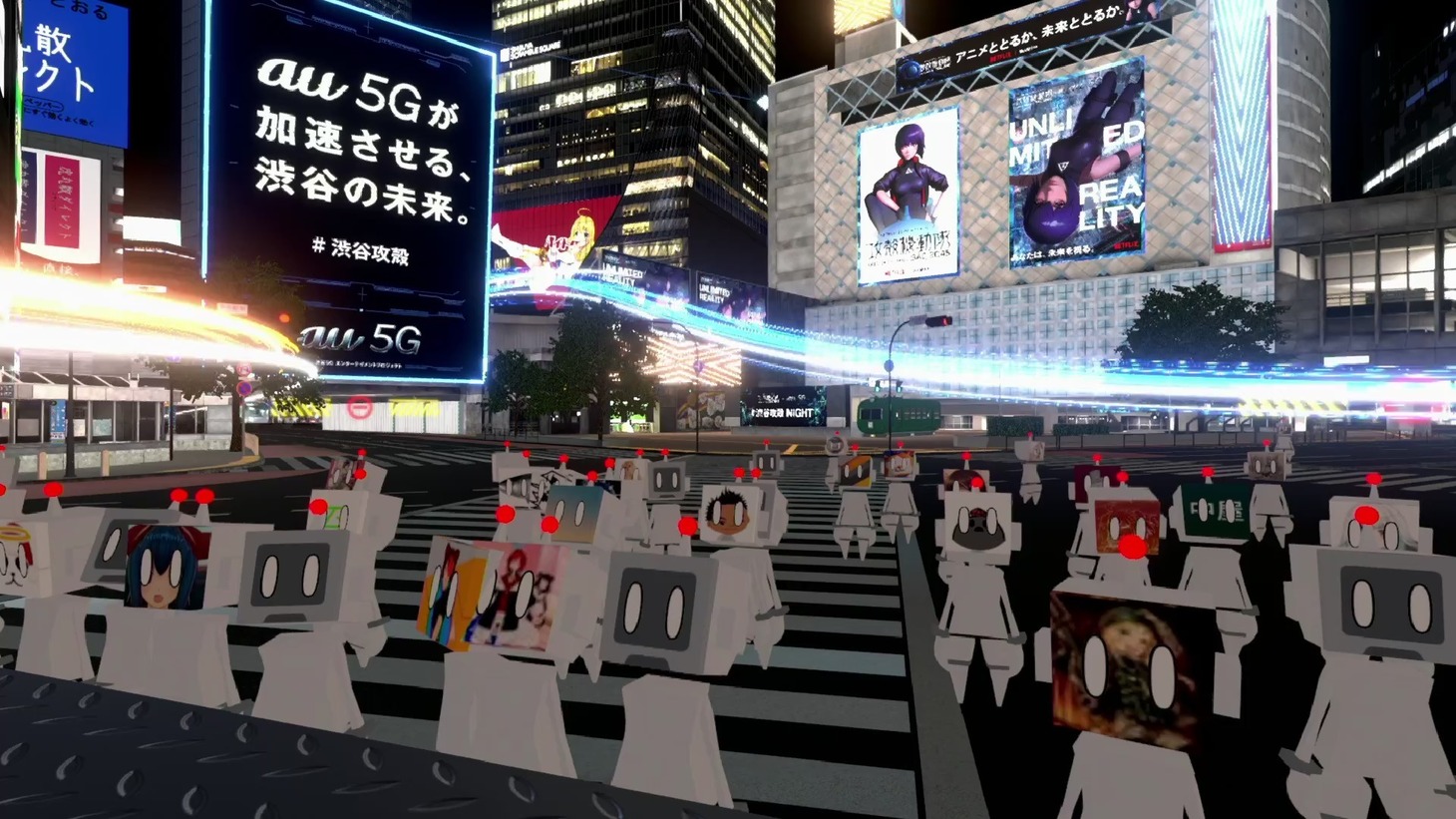 「＃渋谷攻殻NIGHT by au 5G」の様子。