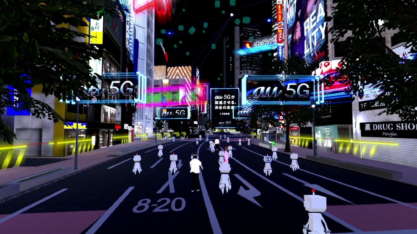 「＃渋谷攻殻NIGHT by au 5G」の様子。
