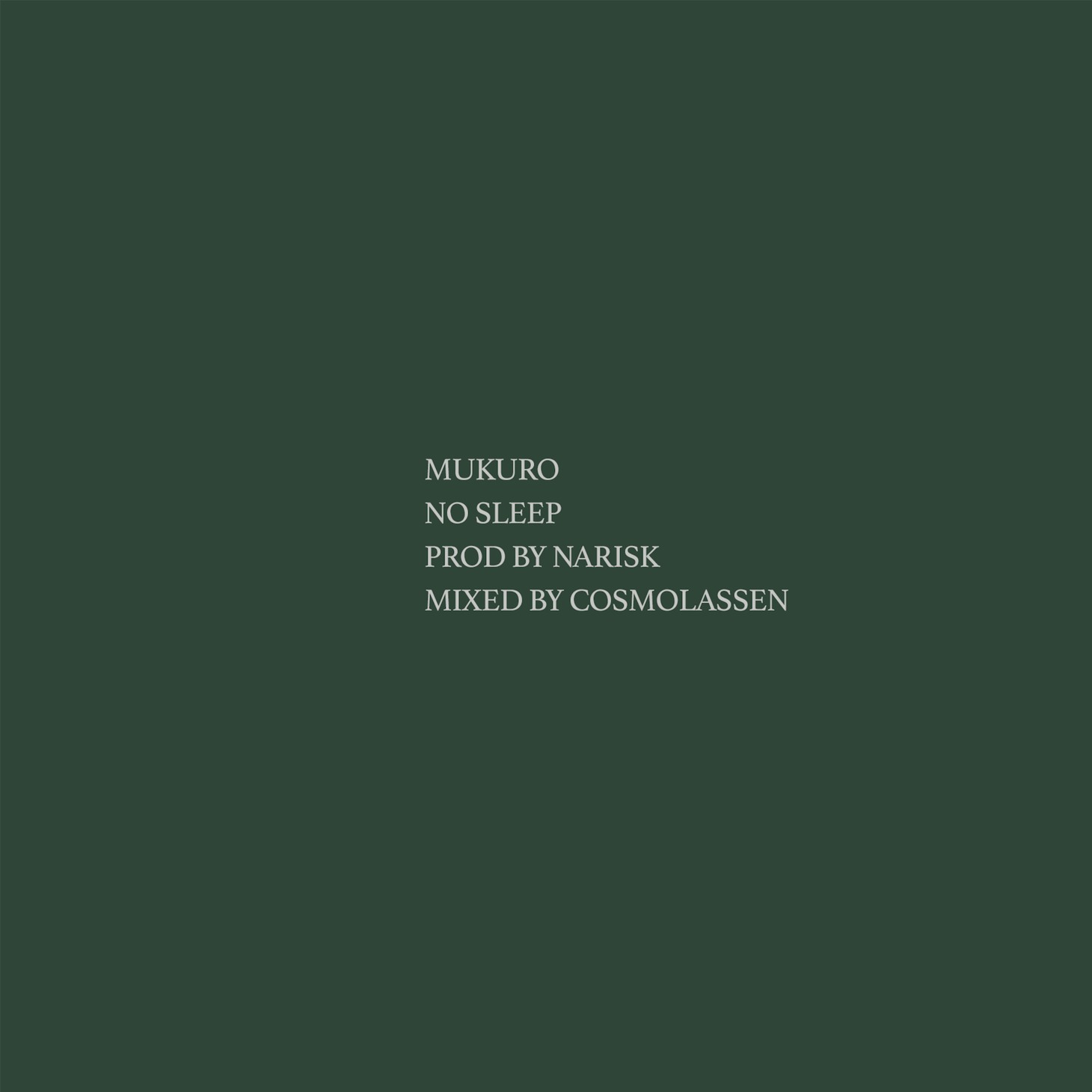 MuKuRo「No Sleep」配信ジャケット