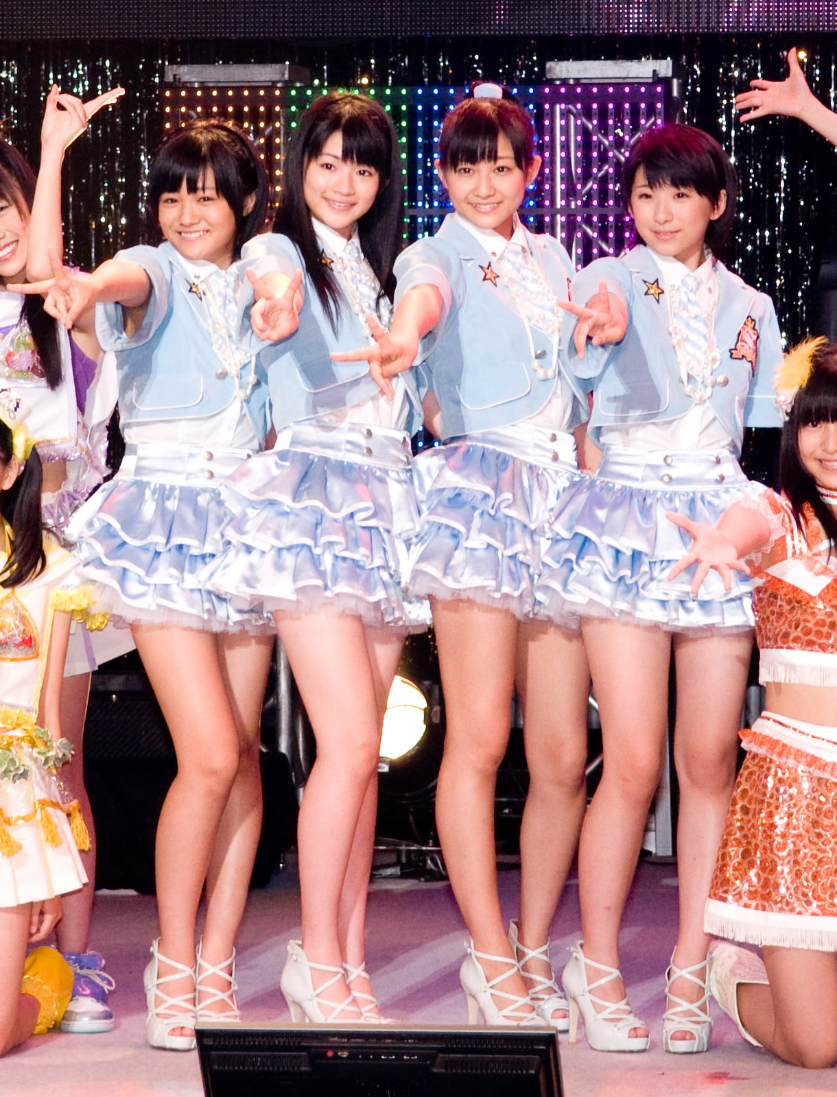 「アイドルユニットサマーフェスティバル2010」記者会見時のスマイレージ。