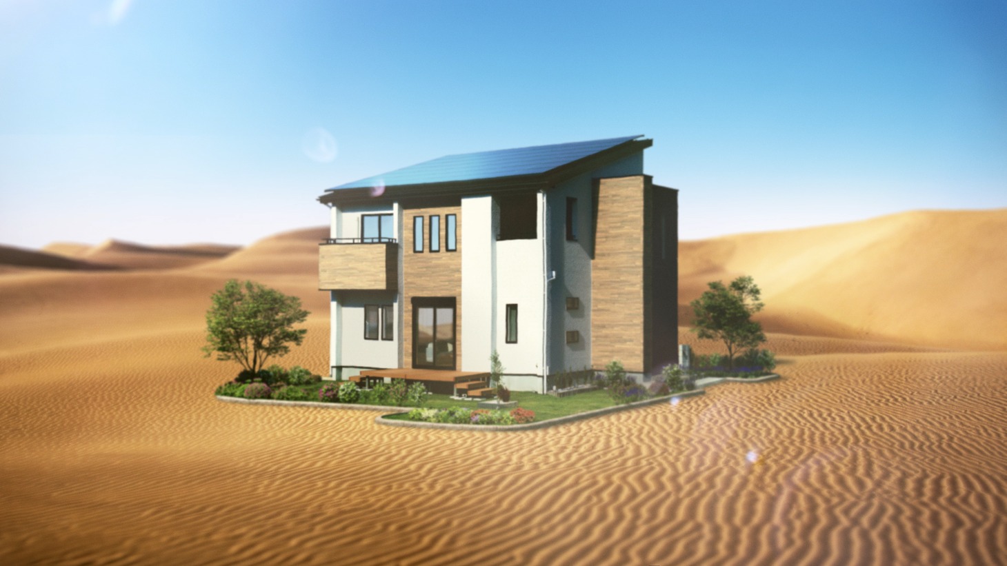 アイダ設計「ZEH住宅『BRAVO ZNEXT』」CM「楽園」篇のワンシーン。