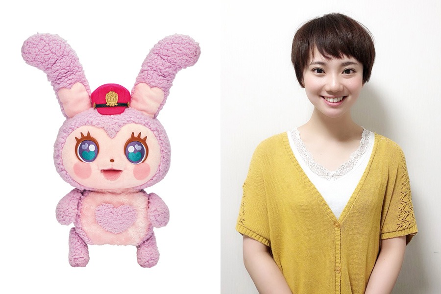左からラブピョコ、ラブピョコの声を演じる上條沙恵子。