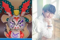 左からワルピョコ、ワルピョコの声とナレーターを担当する豊永利行。