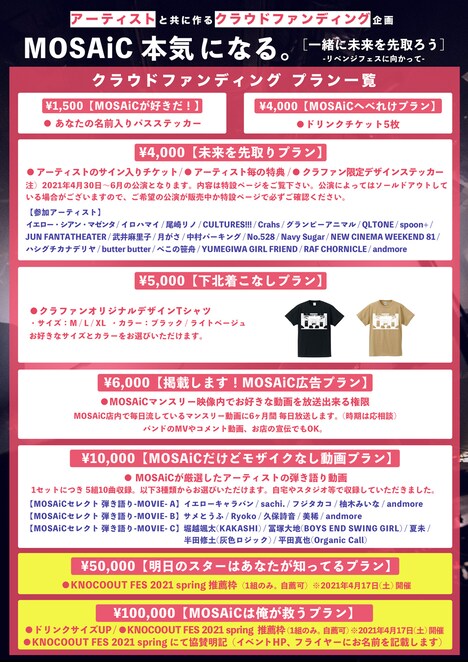 下北沢MOSAiC「MOSAiC 本気になる。～一緒に未来を先取ろう！リベンジフェスに向かって～」告知用ビジュアル